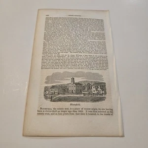 Ansicht von Bloomfield Pennsylvania um 1843 Gravur (392) - Bild 1 von 2