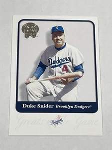 2001 Fleer Greats of the Game Baseball #133 - Duke Snider - Brooklyn Dodgers - Picture 1 of 2