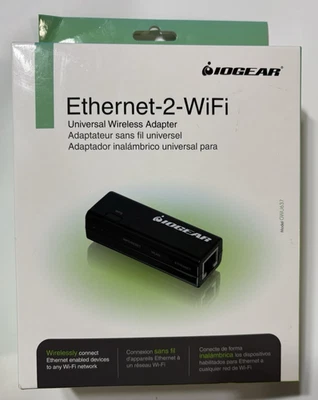 IOGEAR Universal RJ-45 Ethernet to Wi-Fi Wireless Adapter Dongle with WPS GWU637 - Image 1 of 4