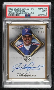Collezione dorata 2023 Hall of Famer con cornice dorata /99 Ivan Rodriguez PSA 9 Auto - Foto 1 di 3