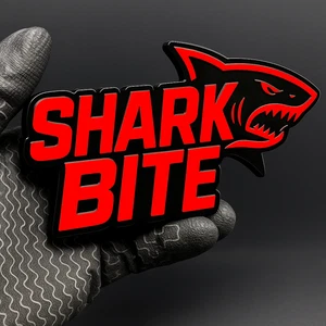 1PCS SHARK BITE 3D Emblem Badge – Multicolor Acrylic Car Fender & Trunk Decal - Picture 1 of 2