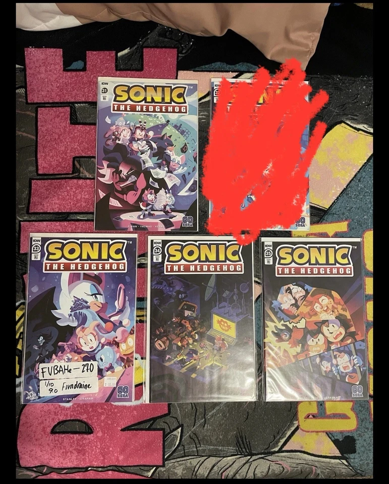Sonic The Hedgehog 批量 IDW 31 32 33 34 35 RI 零售商激励 全新 — 第 1/4 张图片
