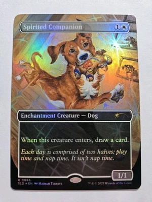 MTG Spirited Companion (0896) *Rainbow Foil* Secret Lair: Dogs & Cats MT/NM - Image 1 of 2