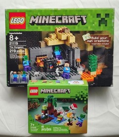 LEGO Minecraft: The Dungeon (21119) & The Swamp Adventure (New, Sealed)