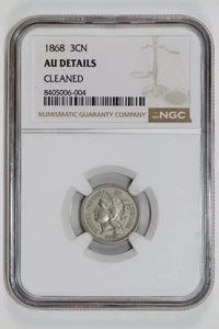 1868 THREE CENT NICKEL NGC AU DETAILS - Picture 1 of 2