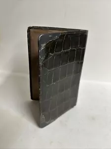 Retro Alligator Gentleman’s Jacket Wallet Sterling Silver Corners - Picture 1 of 6