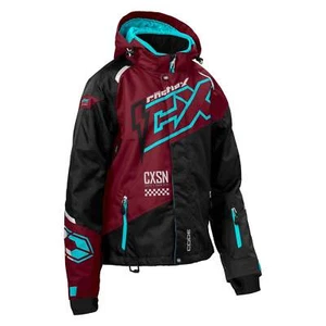 Chaqueta de moto de nieve Castle X Code G5 para mujer - carmesí/negro/turquesa - Imagen 1 de 8