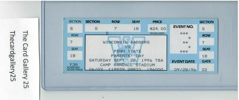 1996 Penn State Nittany Lions Wisconsin Badgers Camp Randall Stadium Parents Day Cover
