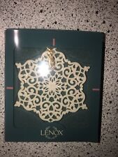 Lenox Annual 1996 Snow Fantasies Snowflake Christmas Tree Ornament Large Tag