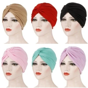 Ladies Turban Band Hat Cap Hijab Headwear Wrap Hair Loss Chemo Headwrap TURBAN - Picture 1 of 49