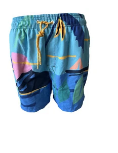 Herren Badeshort Bunt Gemustert Gr. M - Picture 1 of 2