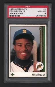Ken Griffey Jr. Mariners HOF 1989 Upper Deck #1 Rookie Card Rc PSA 8 X022 - Picture 1 of 2