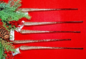 Eiszapfen Massivglas Christbaumschmuck Braungold Glaszapfen Weihnachten Anhänger - Bild 1 von 5