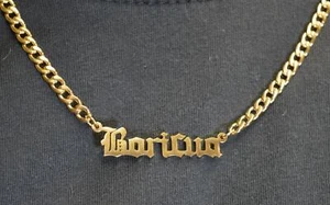 18" Gold Boricua Necklace SS w/ Cuban Chain - Picture 1 of 4