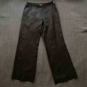 Pantaloni cropped vintage Banana Republic misto lino leggeri zip laterale gamba larga 2 - Foto 1 di 9