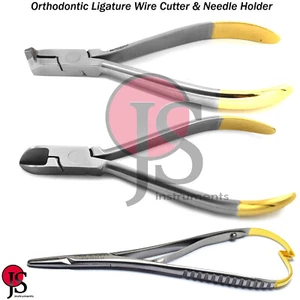 Kieferorthopädische Instrumente Ligatur Drahtschneider distales Ende Nadelhalter Dentallabor - Bild 1 von 5
