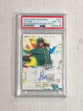 A.J. PUK 2020 Topps Inception Stars SP RC BLUE INK AUTO /245! PSA MINT 9! INVEST