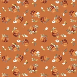 Fat Quarter Riley Blake Shades Of Autumn Tossed Pumpkins Leaf 100% Cotton Fabric - Picture 1 of 2