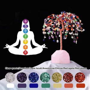 Gemstone Willow Tree Crystal Feng Shui Ornament Healing Stone Money Tree Decor - Picture 1 of 14