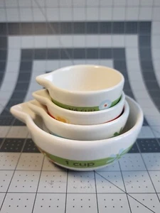 Set of 4 Ceramic Stack Measuring Cups w/ Cute Birds by Ganz 1/4, 1/3, 1/2, 1 cup - Picture 1 of 8