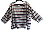 J Jill Sweater Womens 3X Striped Drop Shoulder 3/4 Sleeves Stretch Pullover