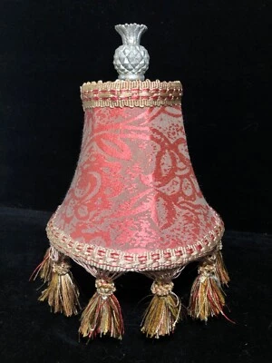 Single decorative lampshade- mauve with tassels - Image 1 of 4