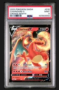 2023 Pokemon Crown Zenith Charizard V #018 PSA 9 - Picture 1 of 2