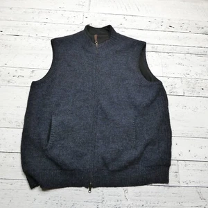 Pendleton Shetland Wool Vest Mens 2XL Blue Cable Knit Reversible Fleece Lined - Picture 1 of 6