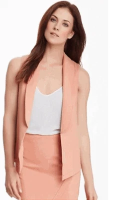 Chaleco tejido cuello chal Thalian coral S nuevo con etiquetas $143 Foto 1 de 2