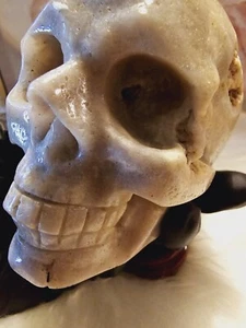 Rosa Amethyst TOTENKOPF mit DRUZY schönem Naturheilkristall  - Bild 1 von 7