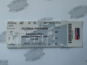 2009 Edmonton Oilers at Florida Panthers Ticket 12/7/09 - Picture 1 of 1
