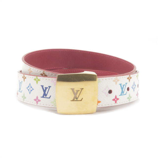 Louis Vuitton] Louis Vuitton belt Monogram Multicolor Bron White Ladies Belt  – KYOTO NISHIKINO