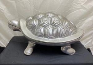 2 Pc Aluminum Turtle Serving Dish Made In India Vintage - Picture 1 of 9