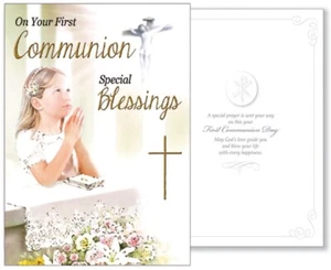 First Communion Special Blessing Card for Girls - Religious Card - Picture 1 of 3