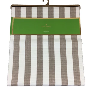 Kate Spade long wharf table runner woven cream tan stripe farmhouse 15 x 72 N - Picture 1 of 6