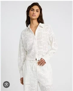 Express White Portofino Cropped Shirt - Picture 1 of 6