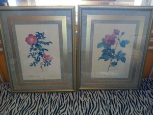 Lot 2 Prints Pierre-Joseph Redouté Rosa Custom Framed Print 22X17 FREE SHIPPING - Picture 1 of 10