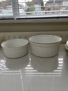 Apilco France Porcelain Baking Dish, White Ribbed Casserole 2 - Picture 1 of 6