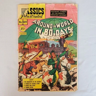 Classics Illustrated Comic Book #69 HRN O 70 Around the World in 80 Days FR 1.0 - Image 1 of 4