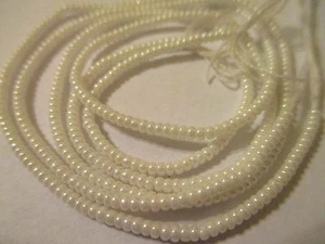 4 ~ 12""." Hebras Vidrio Pequeño Semilla Perla Blanco Cuentas Hebras 1x1.5 mm TPSB - Imagen 1 de 4