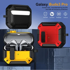 For Samsung Galaxy Buds 3/3 Pro Shockproof Secure Lock Case With Keychain Cover* - Picture 1 of 25