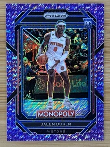 2022-23 PRIZM MONOPOLY JALEN DUREN PURPLE MONEY RC # /50 PISTONS - Picture 1 of 2
