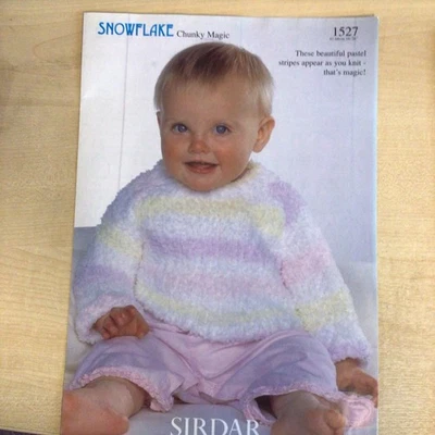 Sirdar Snowflake Chunky Round Neck Sweater Knitting Pattern Size 16-26” 1527 - Image 1 of 2