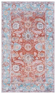 Safavieh x Collection Vorleger - 3' x 5', Türkis & Rost, Maschinenwaschbar... - Bild 1 von 5