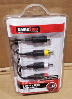 GameStop Universal AV S-video Video Cable For Gamecube ,Xbox  ,PS2, Nintendo 64 - Image 1 of 3