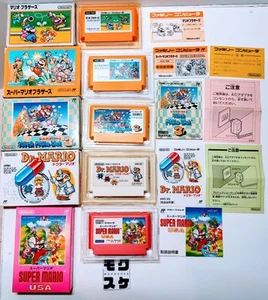 Super Mario Bros.1.3.USA. Dr.Mario W/Box & Manual Set of 5 Famicom Games Japan - Picture 1 of 24