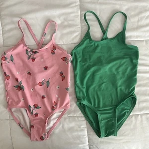 Old Navy Baby Girls Swimsuits Pink Strawberries & Green One Piece Size 3T - Picture 1 of 9