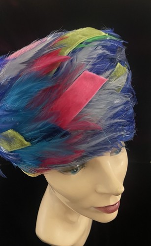 Cappello portapillole vintage MCM CHRISTIAN DIOR Chapeaux piuma SPLENDIDO!