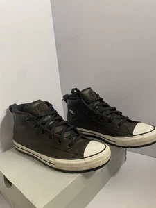 Bota de calle Converse Mid Top imitación cuero negra blanca - Imagen 1 de 8