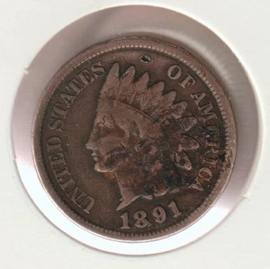 US Rare Old West 1891 Indian Head Penny Coin American Collection Shield Cent USA - Picture 1 of 2